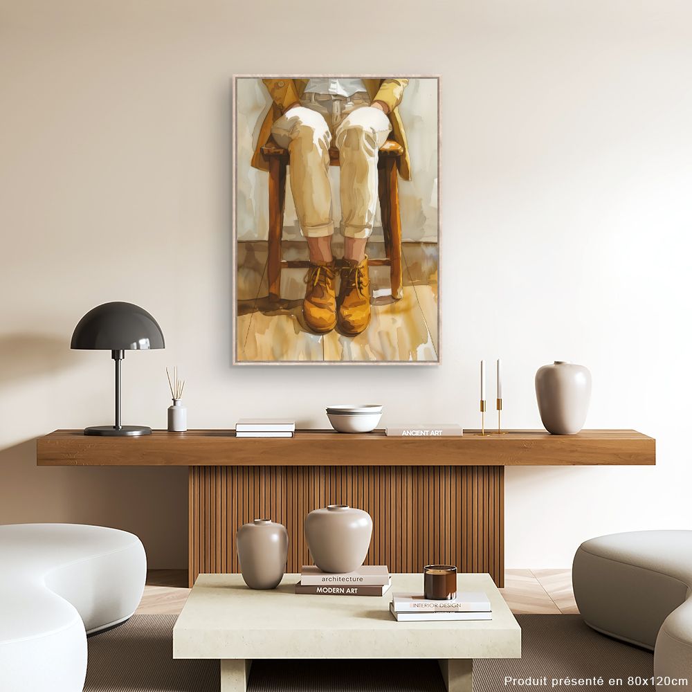 Toile "Silhouette élégante assise"