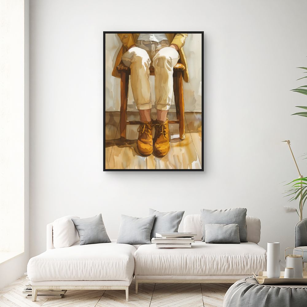 Toile "Silhouette élégante assise"