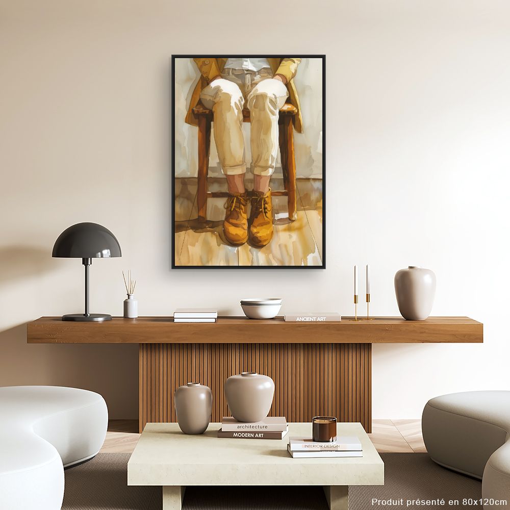 Toile "Silhouette élégante assise"