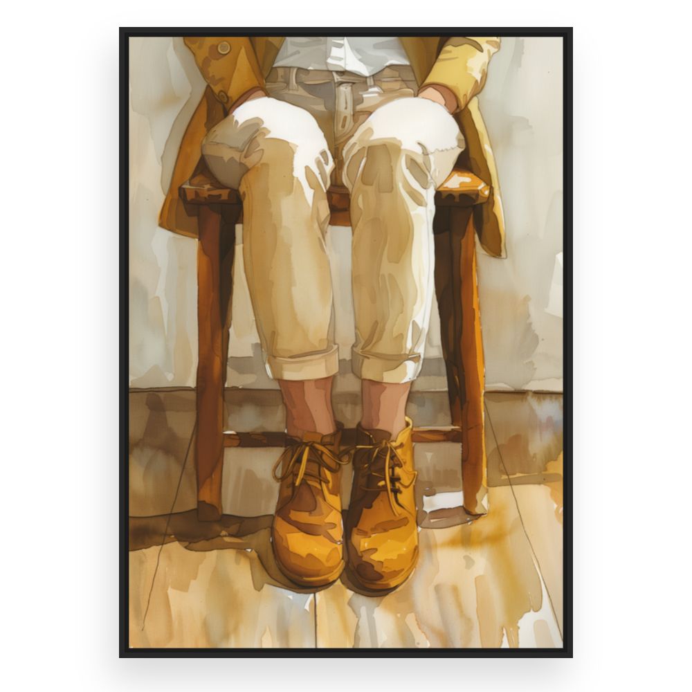 Toile Silhouette élégante assise – toile cadre noir (slide 3)