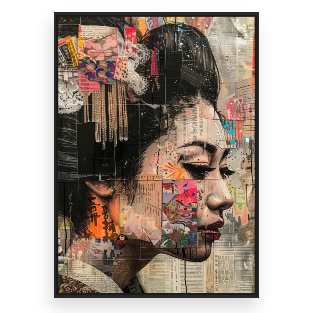 Toile Portrait artistique unique – toile cadre noir (slide 3)