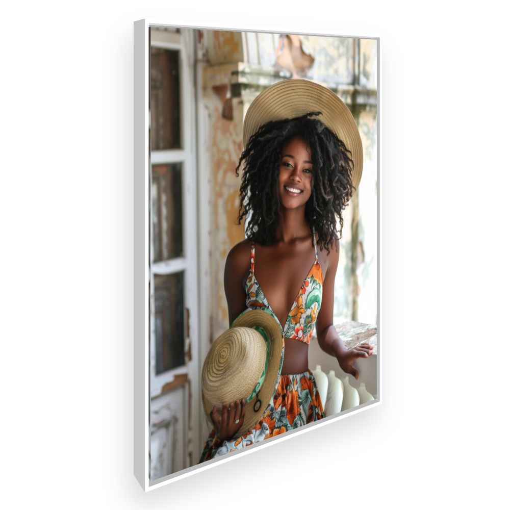 Toile Sourire éclatant – toile cadre blanc (slide 2)