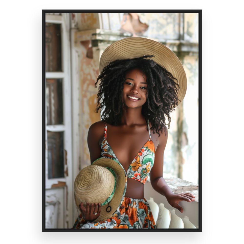 Toile Sourire éclatant – toile cadre noir (slide 3)