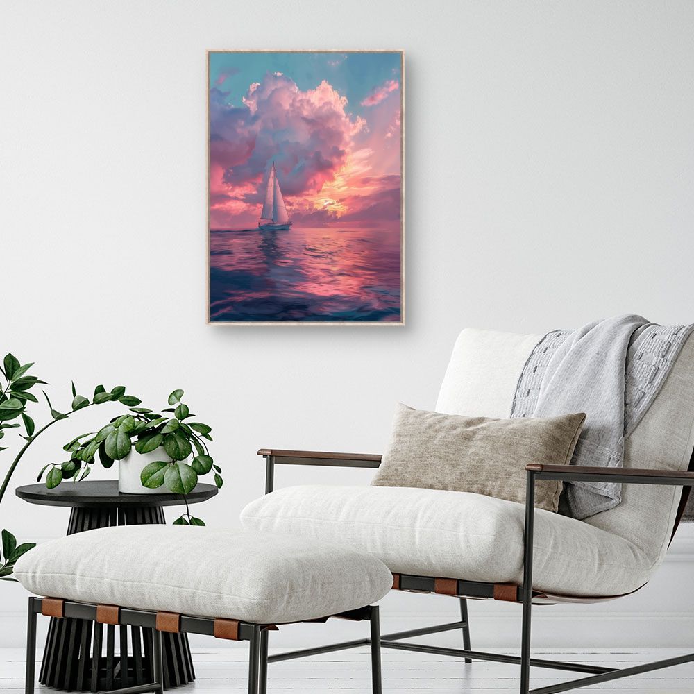Toile "Coucher de soleil marin"