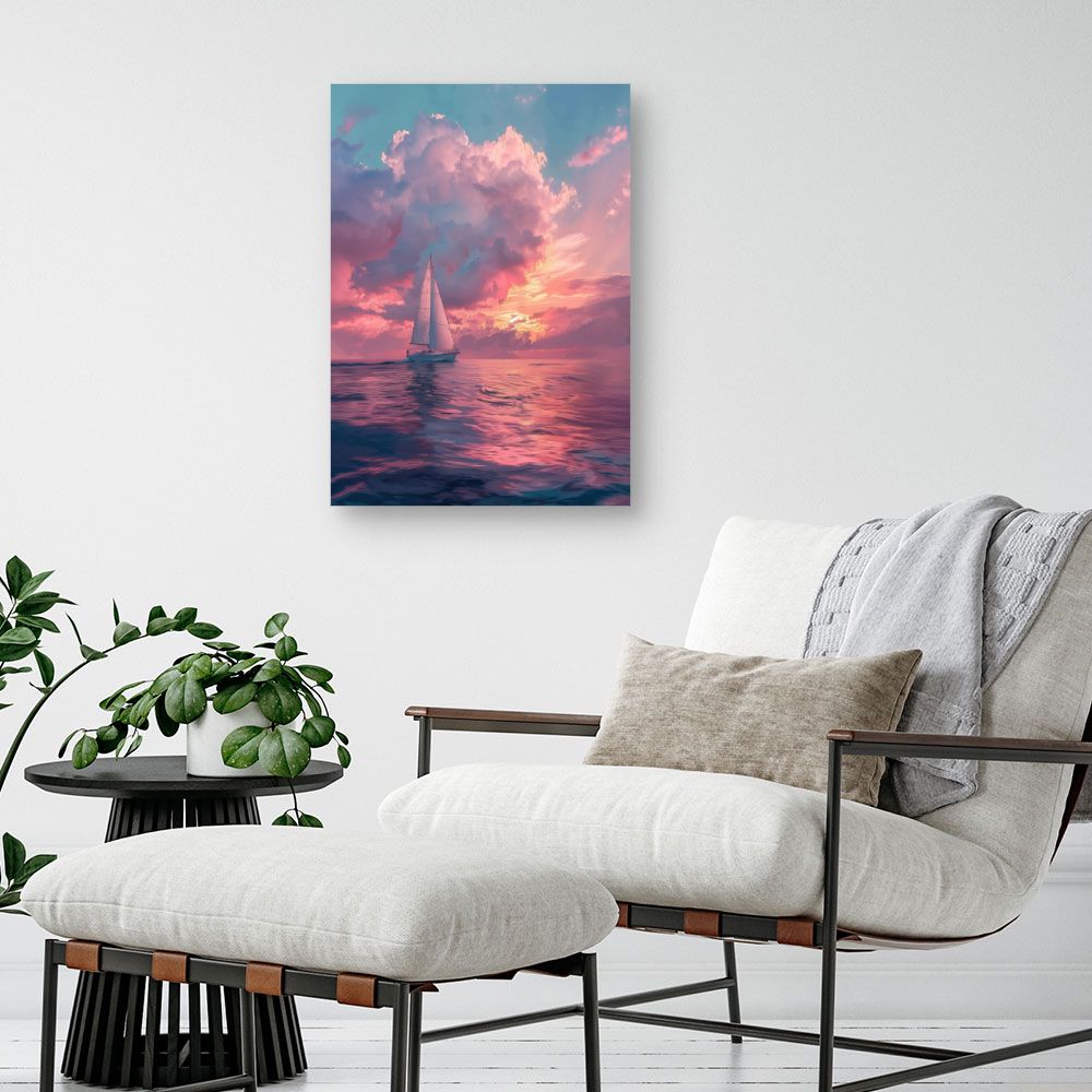 Toile "Coucher de soleil marin"