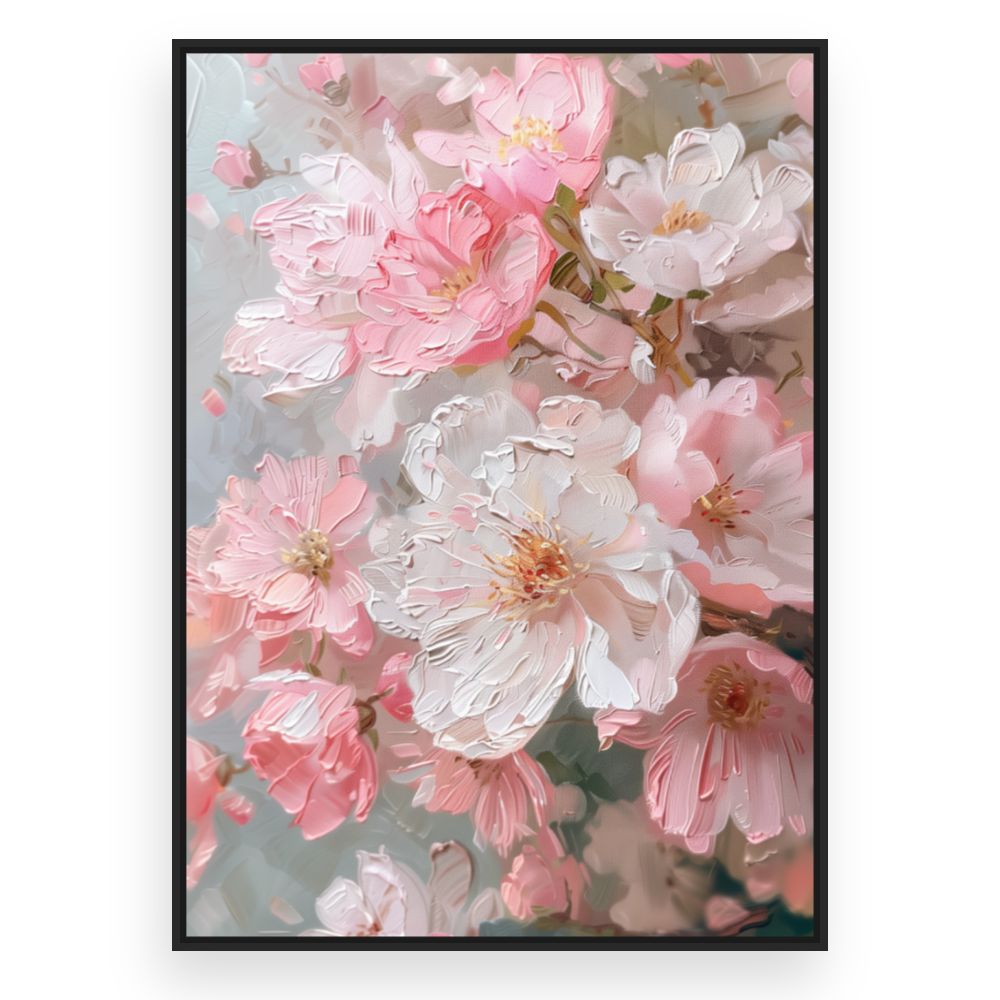 Toile Fleurs délicates – toile cadre noir (slide 3)