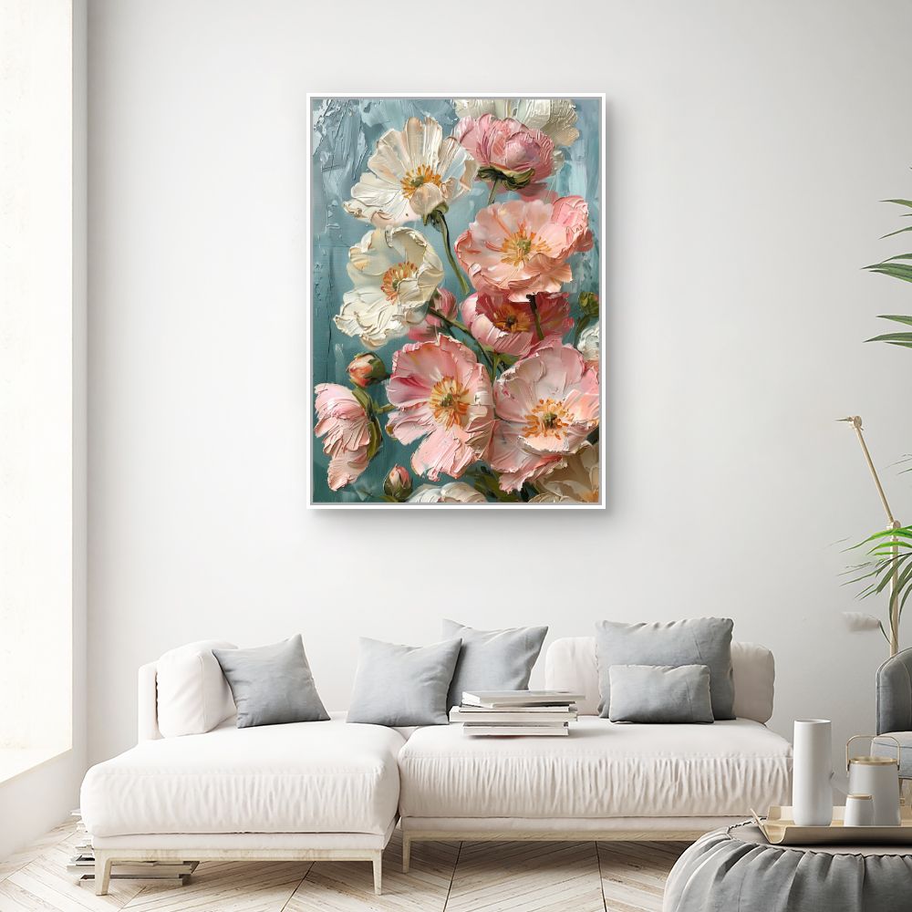 Toile "Fleurs délicates"