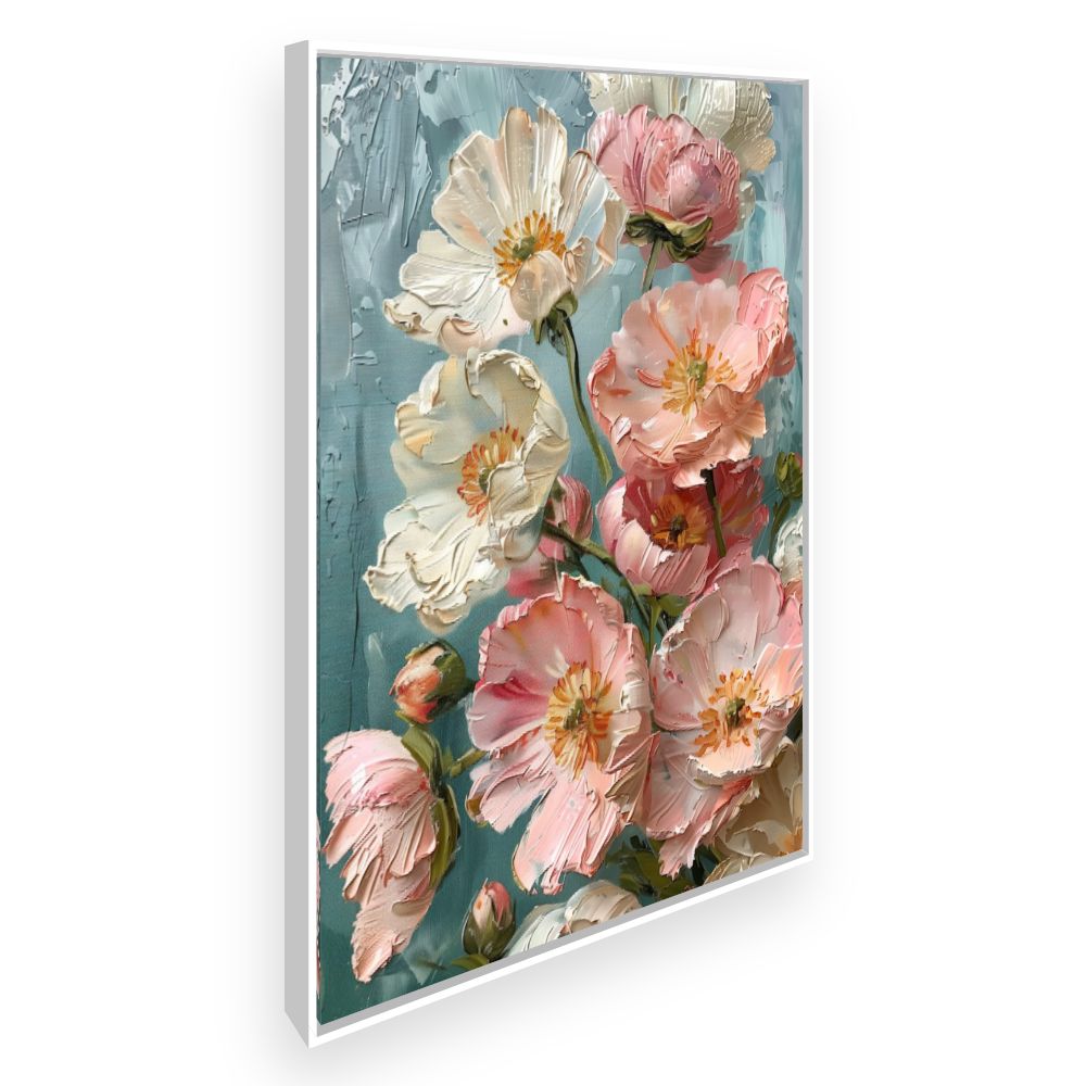 Toile Fleurs délicates – toile cadre blanc (slide 2)