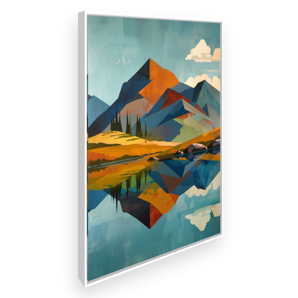 Toile Montagnes sereines – toile cadre blanc (slide 2)