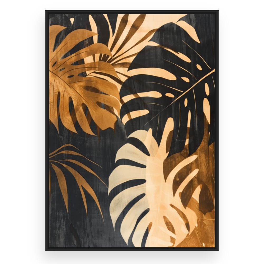 Toile Feuillage exotique – toile cadre noir (slide 3)