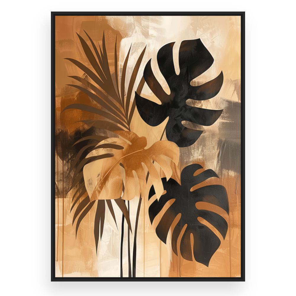Toile Feuillage exotique vibrant – toile cadre noir (slide 3)