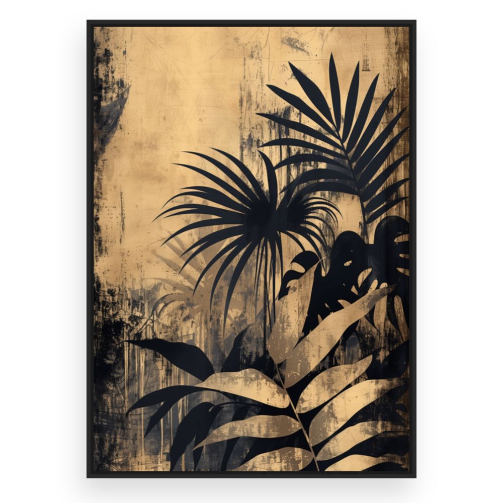 Toile Palmiers élégants – toile cadre noir (slide 3)