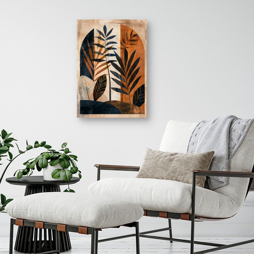 Toile "Feuilles artistiques modernes"