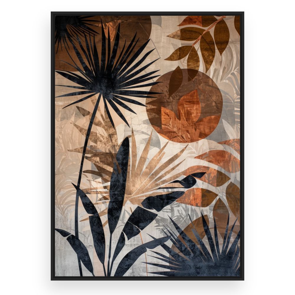 Toile Feuillage exotique – toile cadre noir (slide 3)