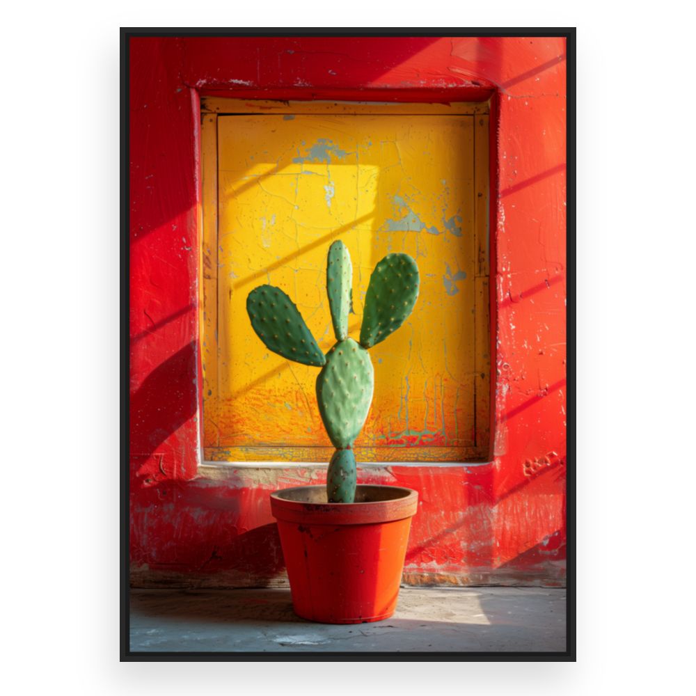 Toile Cactus vibrant – toile cadre noir (slide 3)