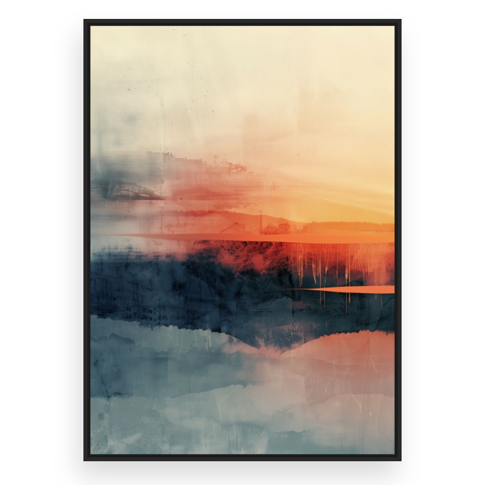 Toile Horizon abstrait coloré – toile cadre noir (slide 3)