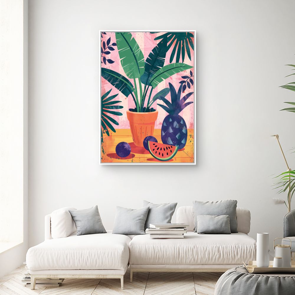 Toile "Jardin tropical vibrant"