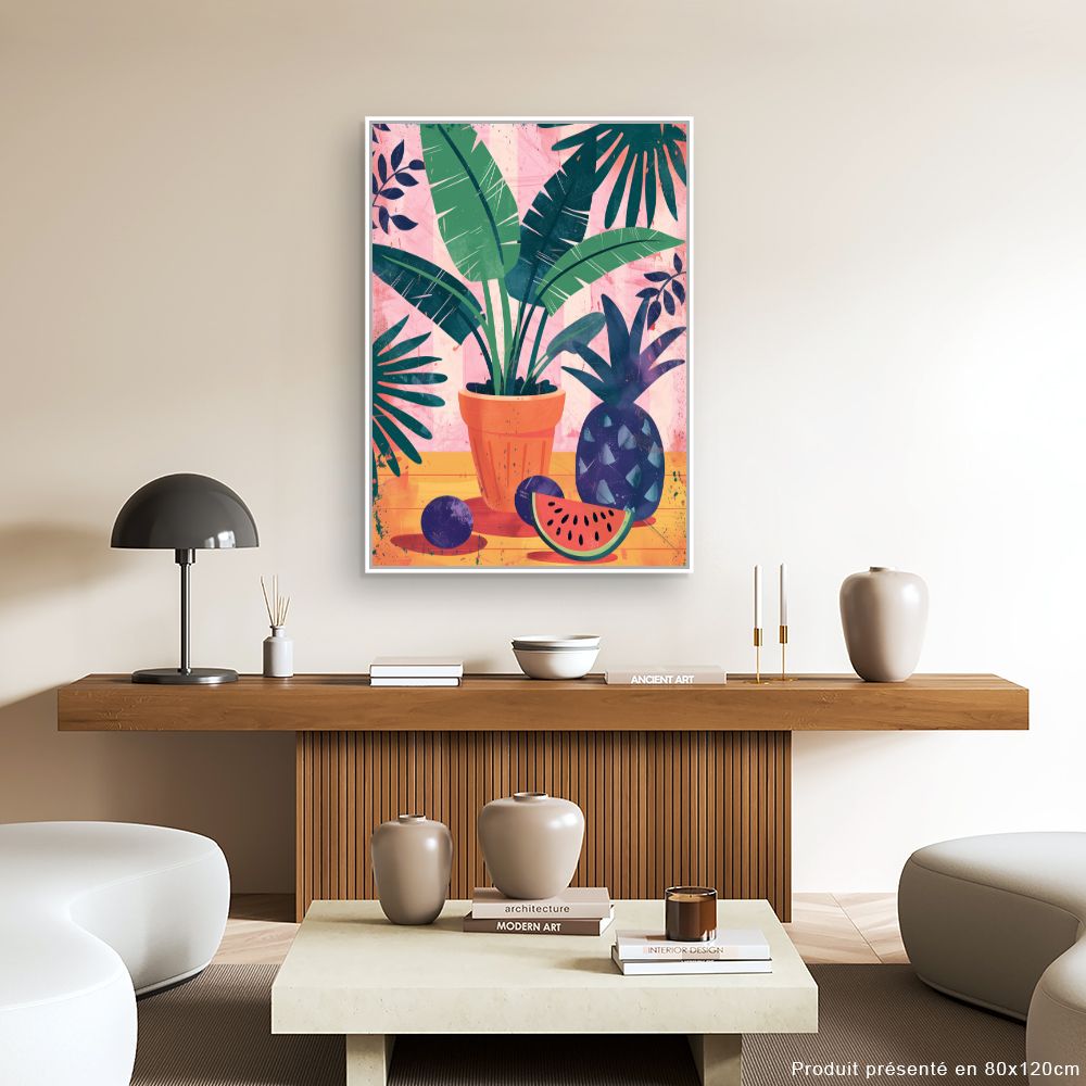 Toile "Jardin tropical vibrant"