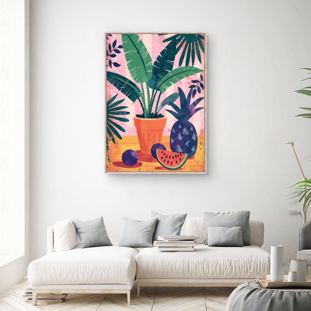 Toile "Jardin tropical vibrant"