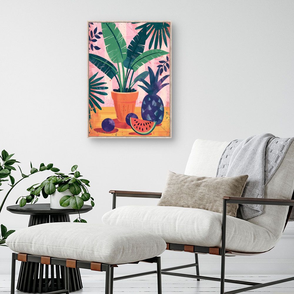 Toile "Jardin tropical vibrant"