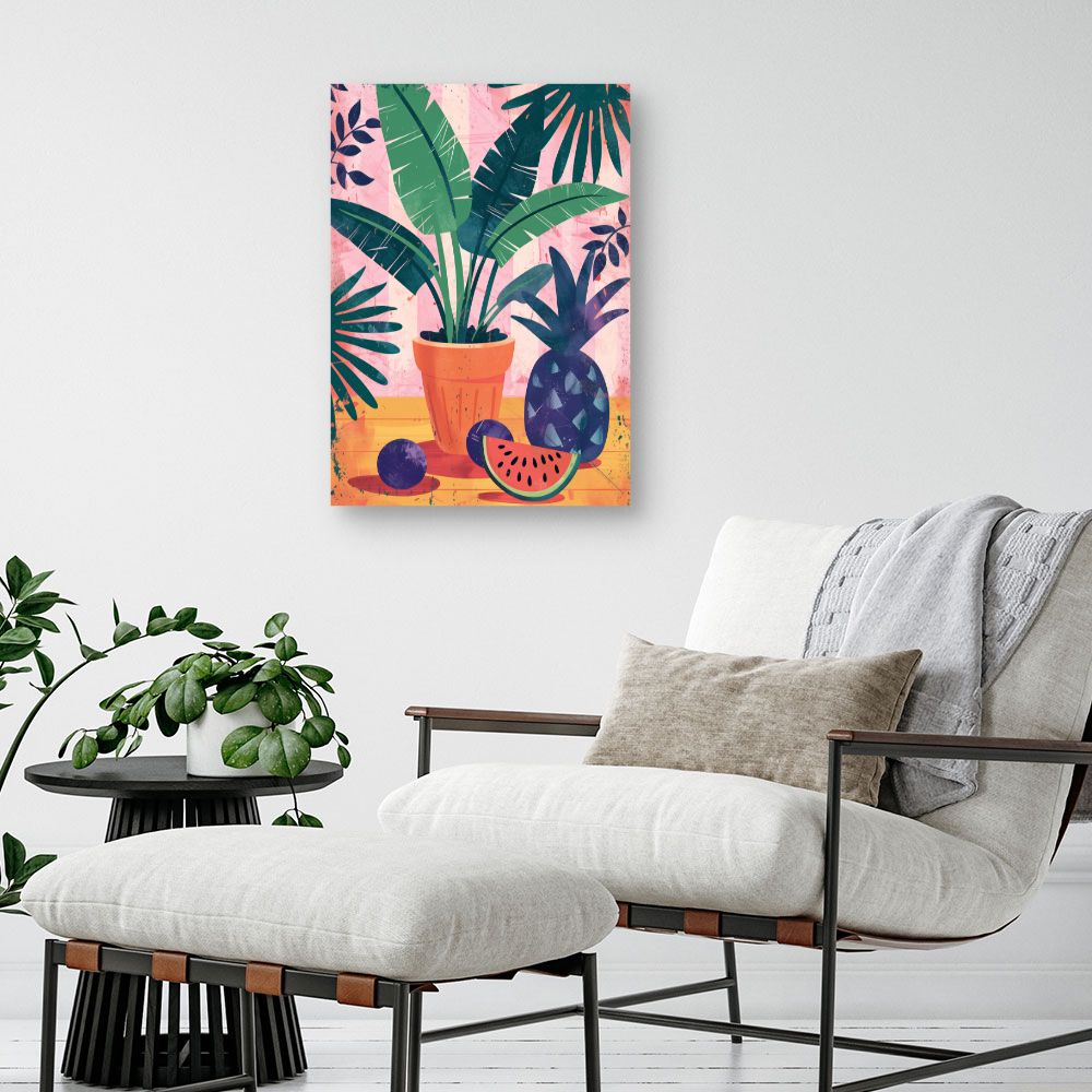 Toile "Jardin tropical vibrant"