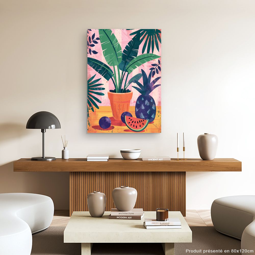 Toile "Jardin tropical vibrant"