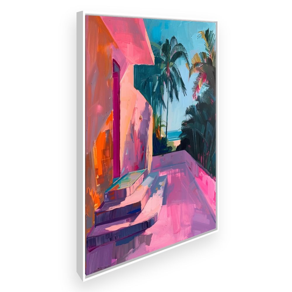 Toile Évasion tropicale – toile cadre blanc (slide 2)