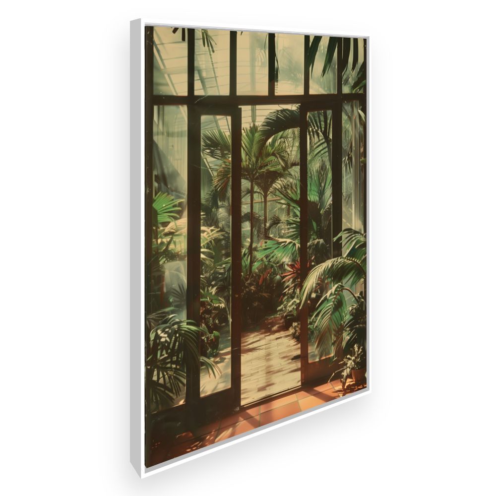 Toile Jardin tropical luxuriant – toile cadre blanc (slide 2)