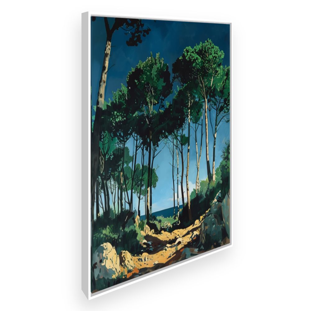 Toile Forêt ensoleillée – toile cadre blanc (slide 2)