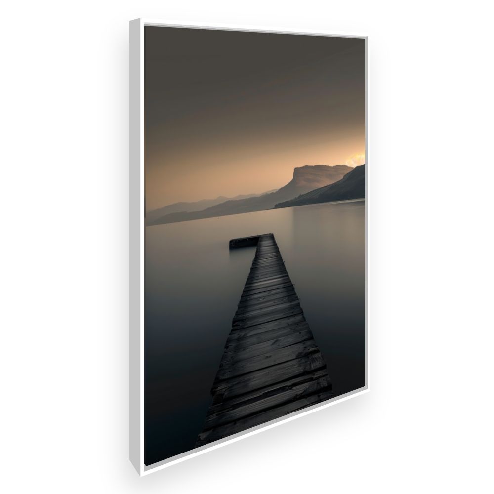 Toile Ponton vers l'horizon – toile cadre blanc (slide 2)