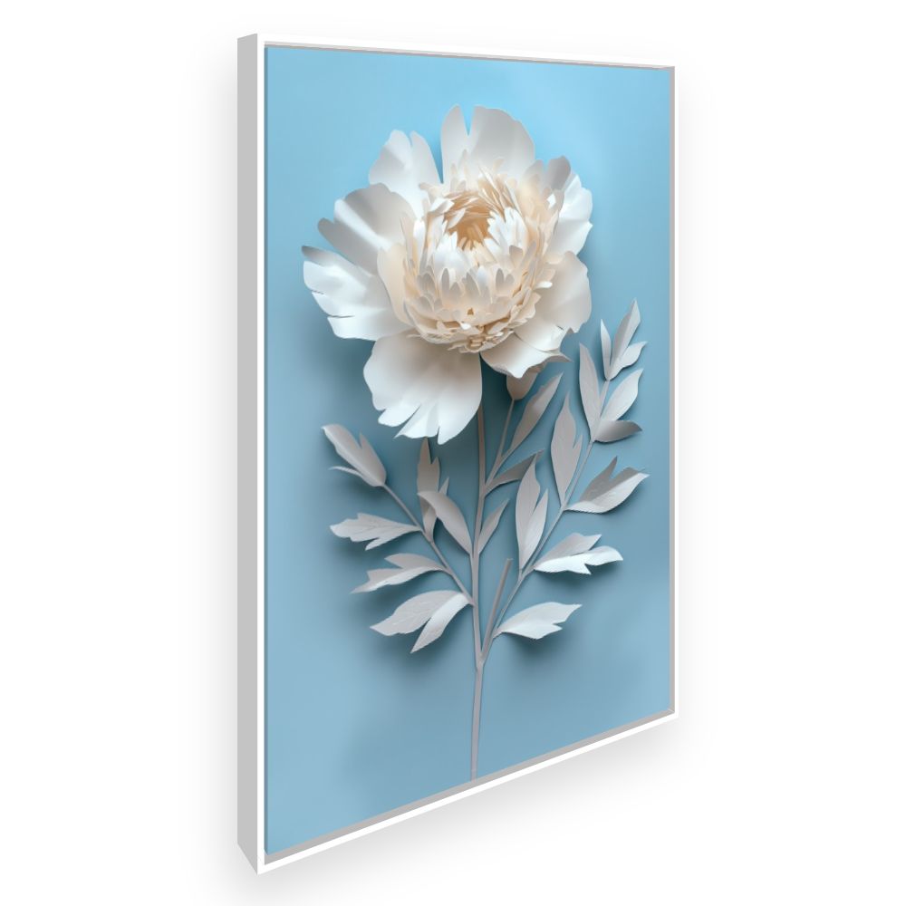Toile Fleur en papier – toile cadre blanc (slide 2)