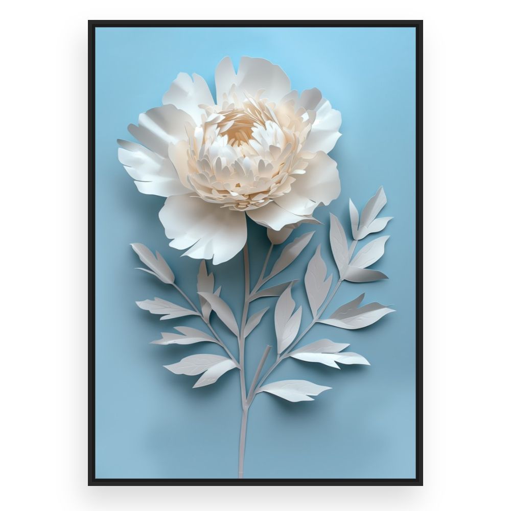 Toile Fleur en papier – toile cadre noir (slide 3)