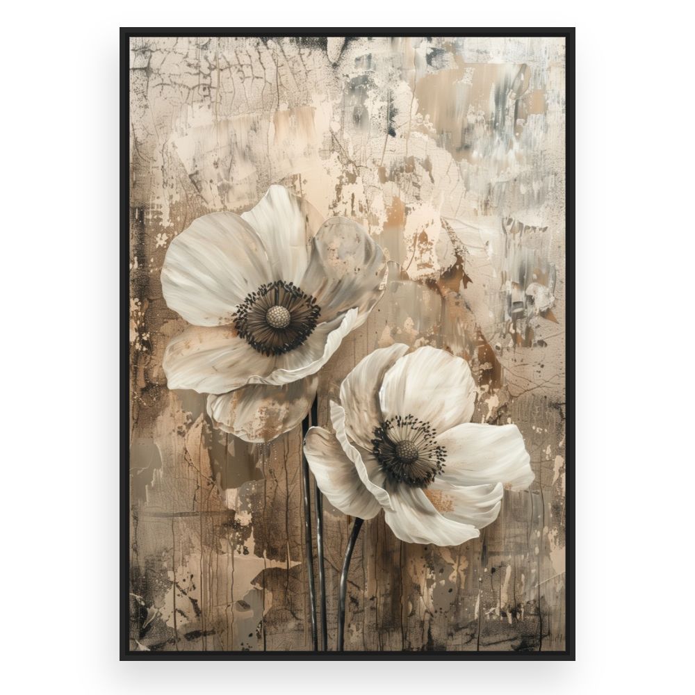 Toile Fleurs artistiques – toile cadre noir (slide 3)