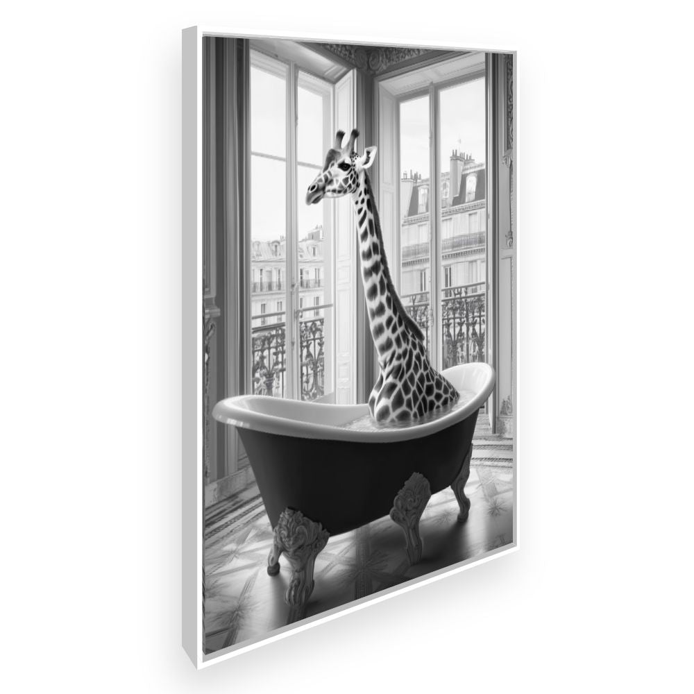 Toile Girafe élégante – toile cadre blanc (slide 2)