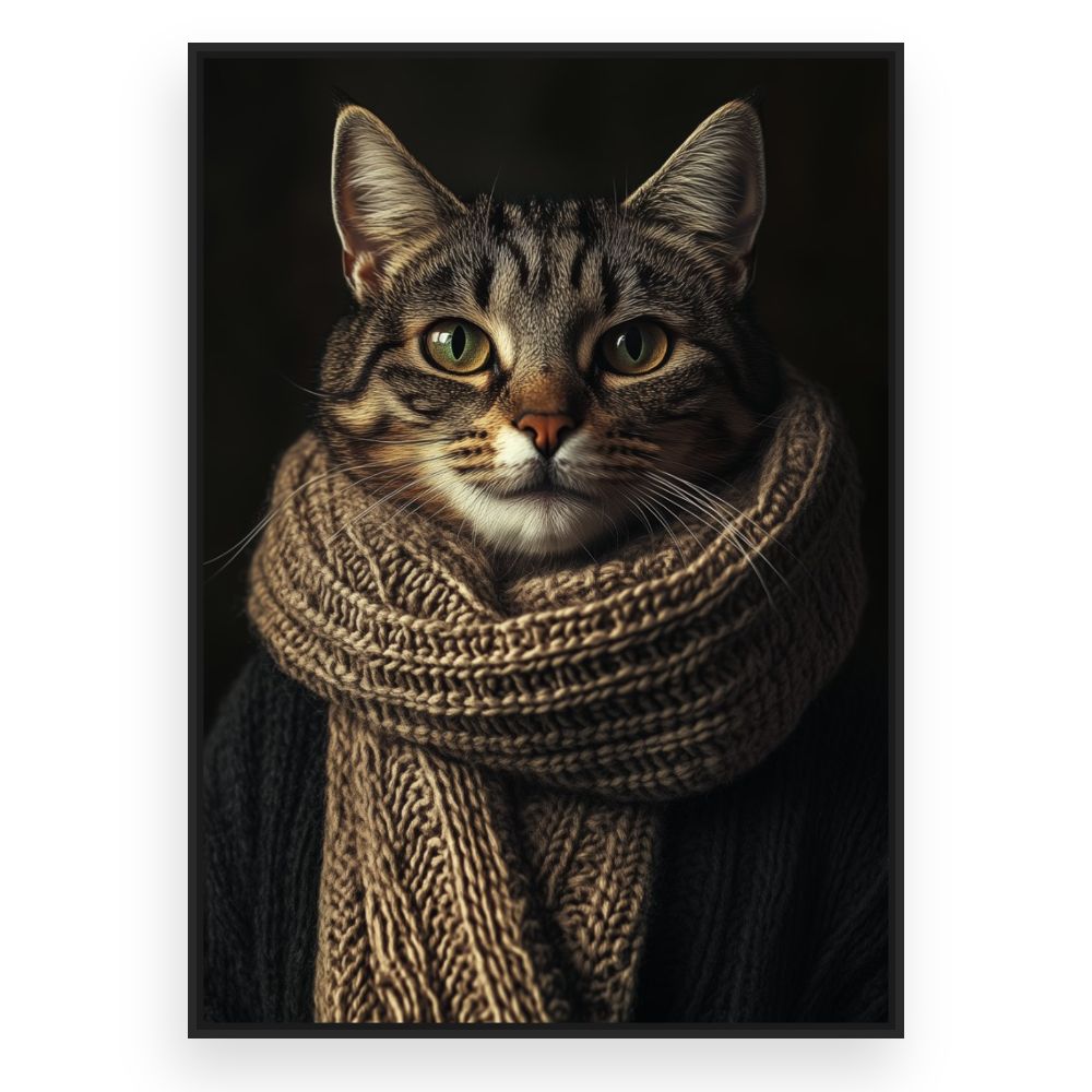 Toile Chat élégant – toile cadre noir (slide 3)