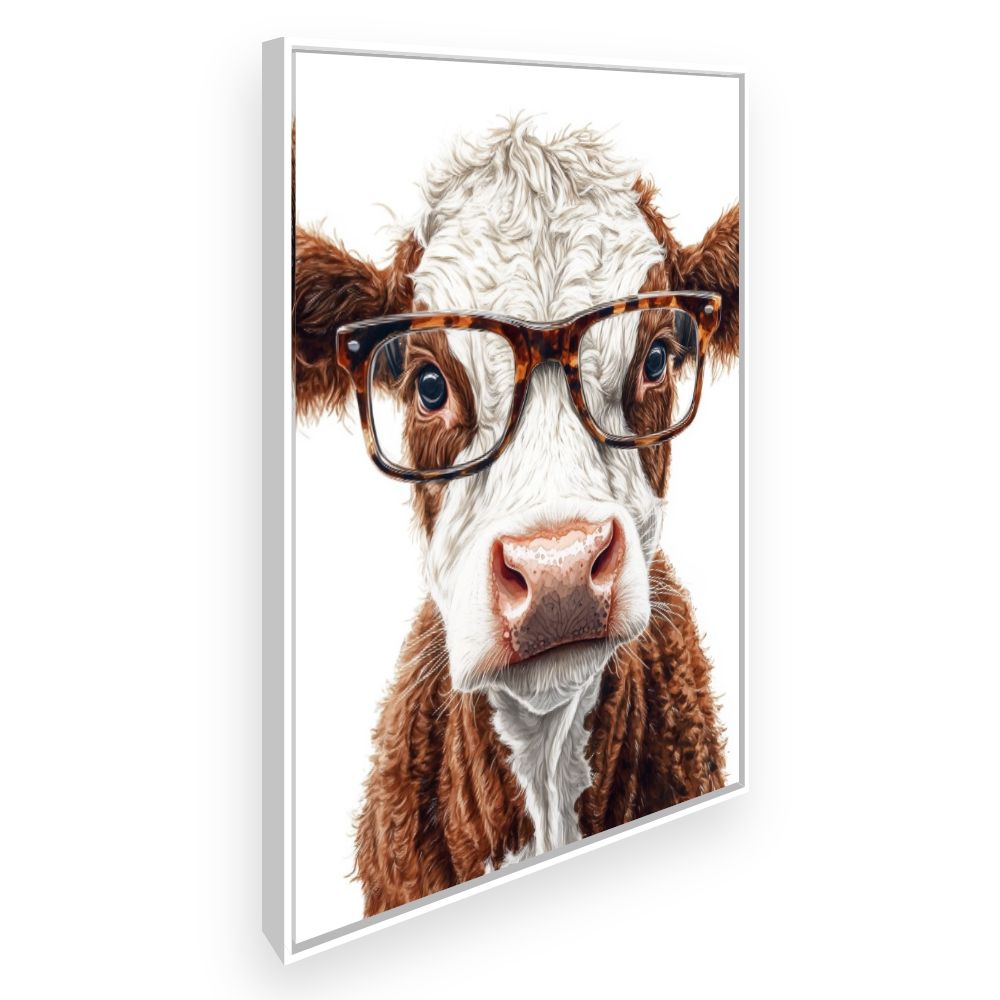 Toile Vache stylée – toile cadre blanc (slide 2)