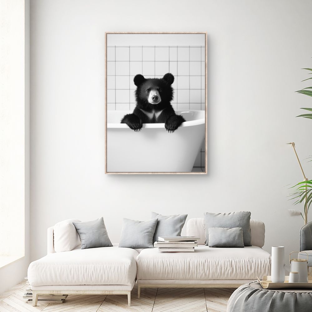 Toile "Ours dans baignoire"