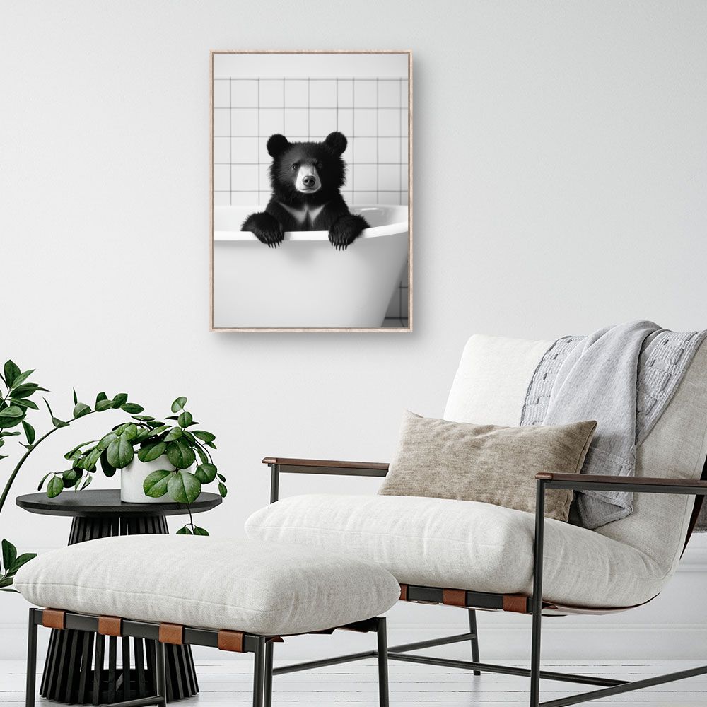 Toile "Ours dans baignoire"