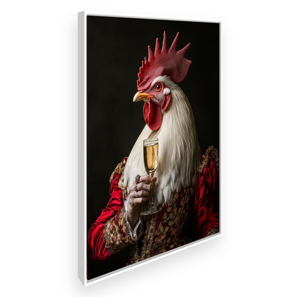 Toile Coq élégant chic – toile cadre blanc (slide 2)