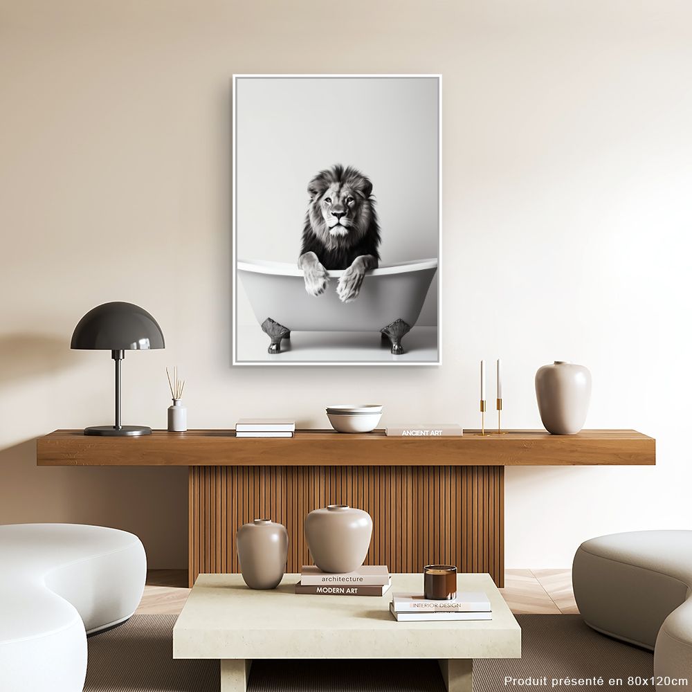 Toile "Lion majestueux détendu"