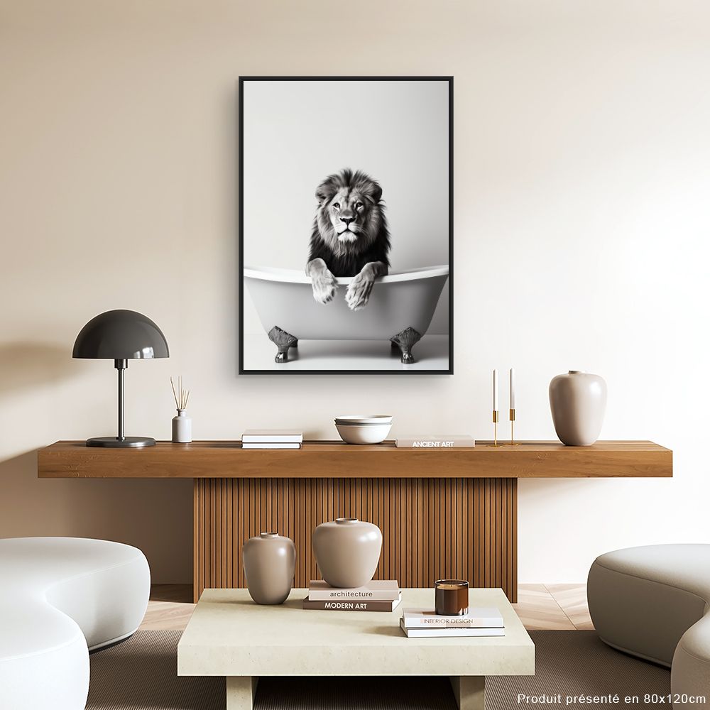 Toile "Lion majestueux détendu"