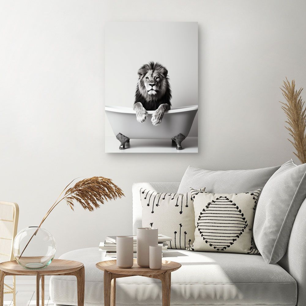 Toile "Lion majestueux détendu"