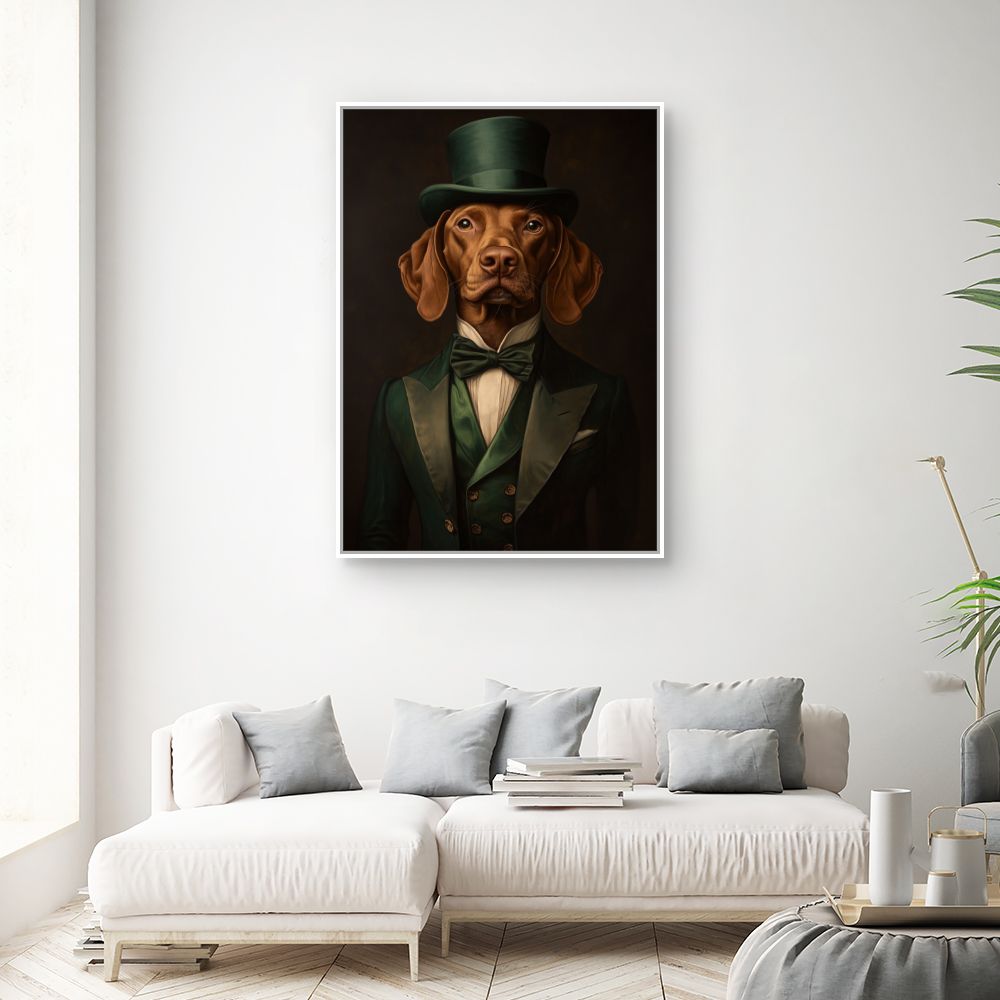 Toile "Chien élégant victorien"