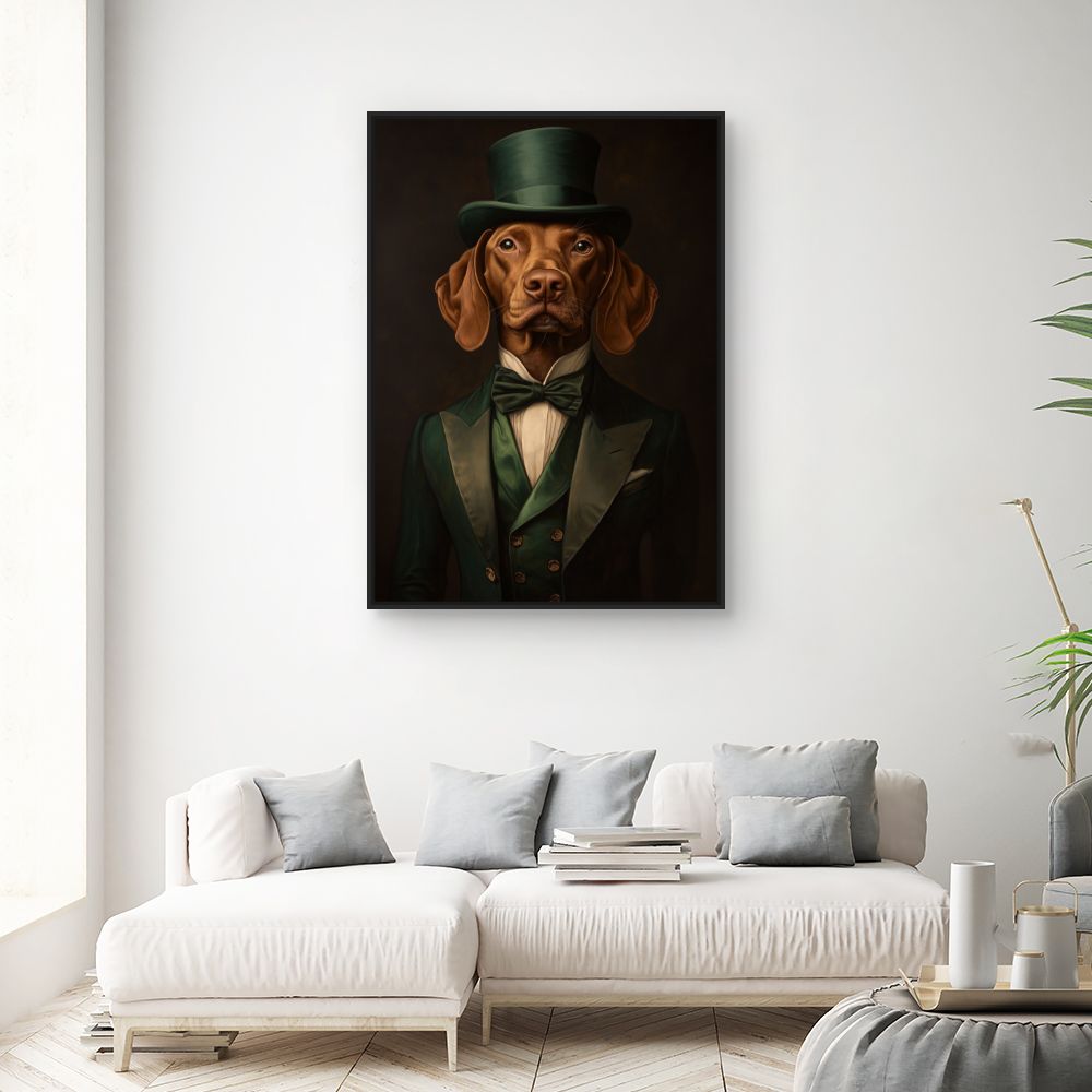Toile "Chien élégant victorien"