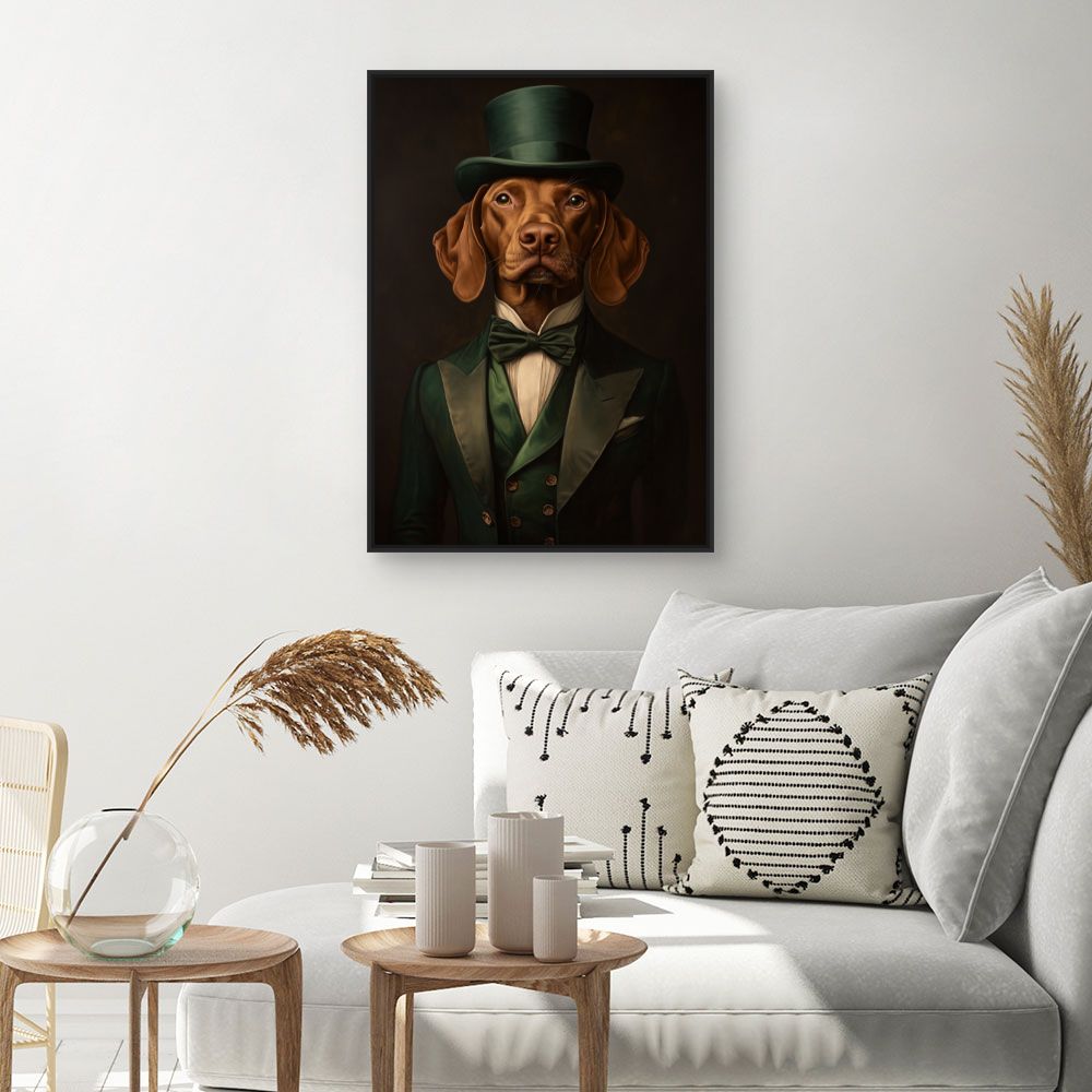 Toile "Chien élégant victorien"