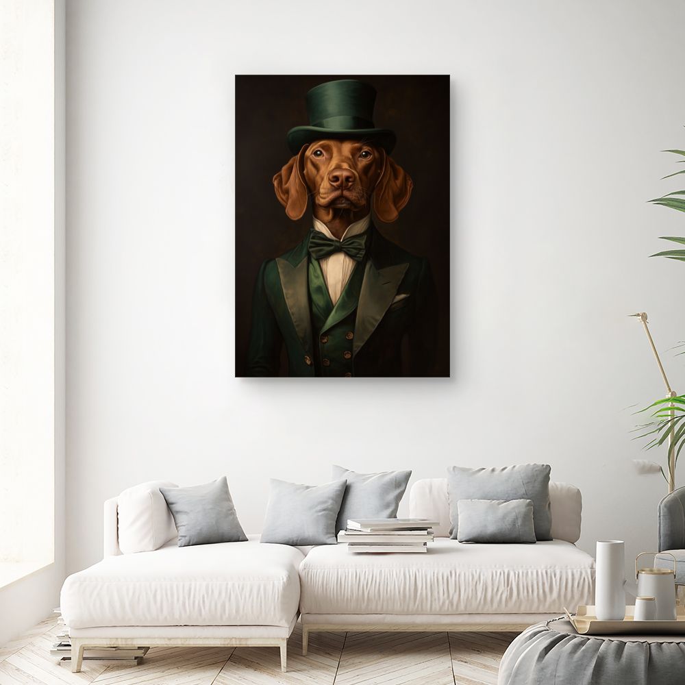 Toile "Chien élégant victorien"