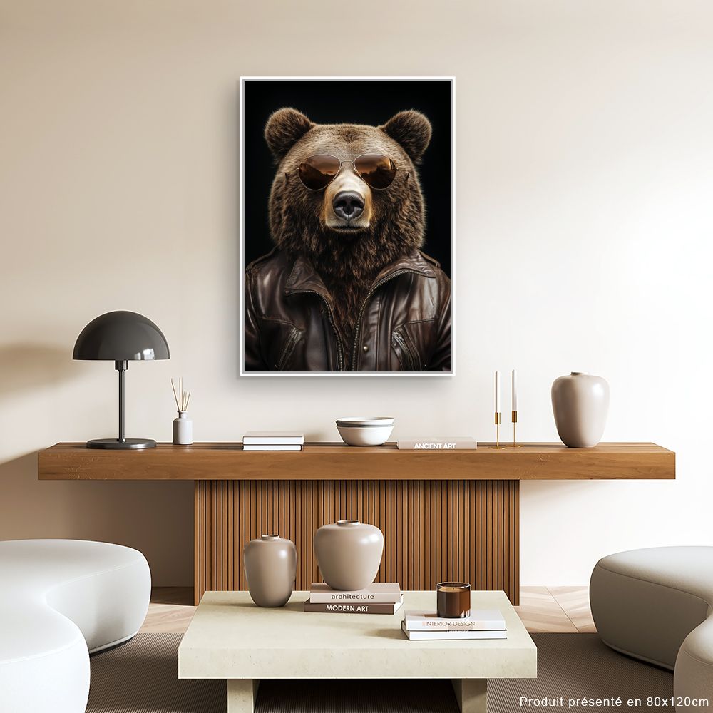 Toile "Ours stylé audacieux"