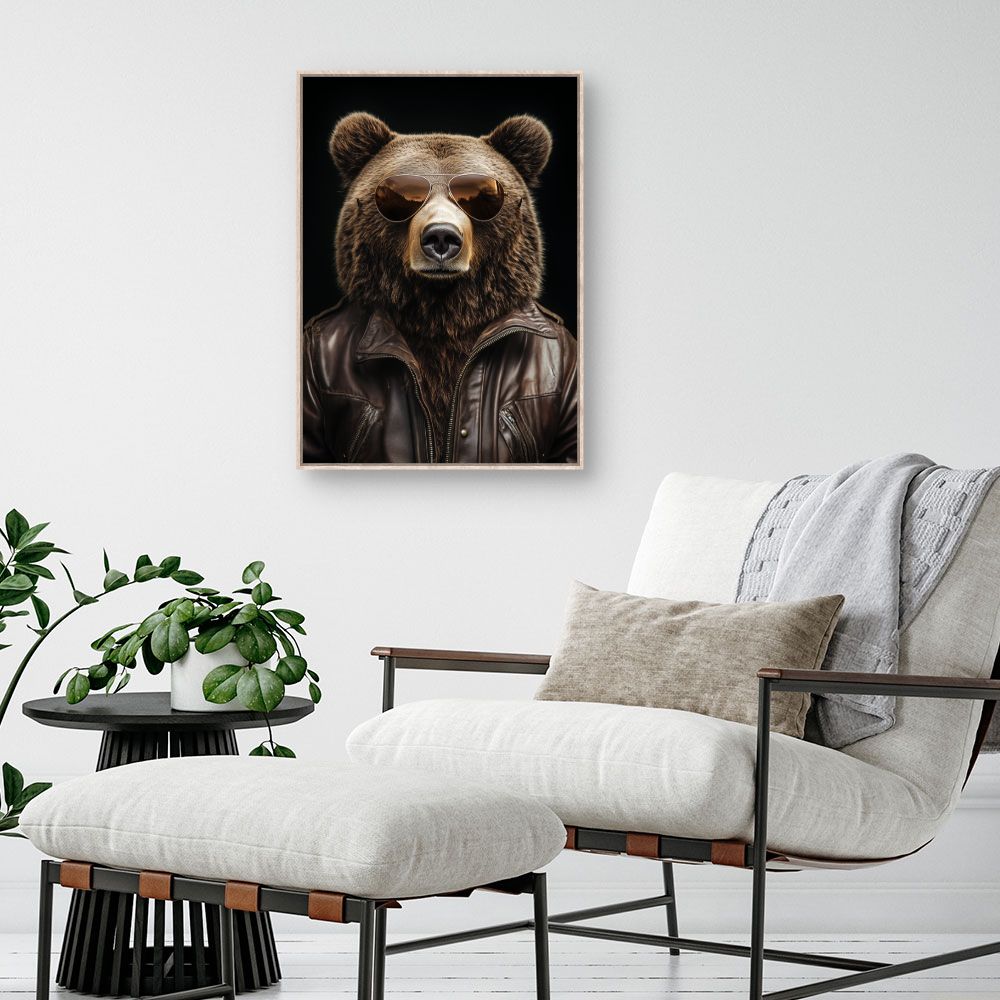 Toile "Ours stylé audacieux"
