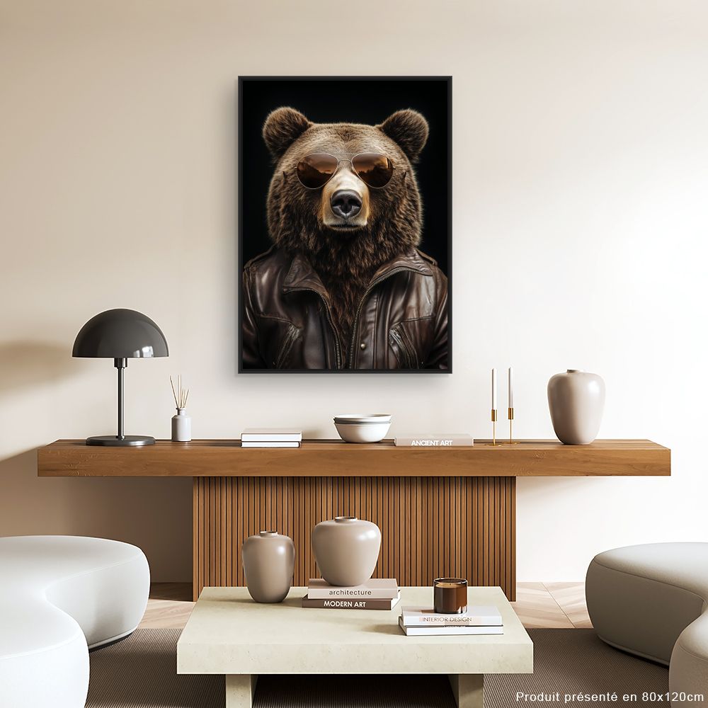 Toile "Ours stylé audacieux"
