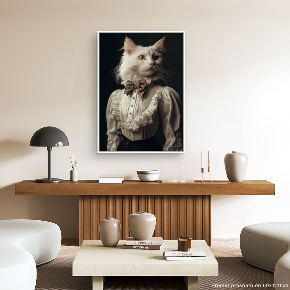 Toile "Chat élégant victorien"